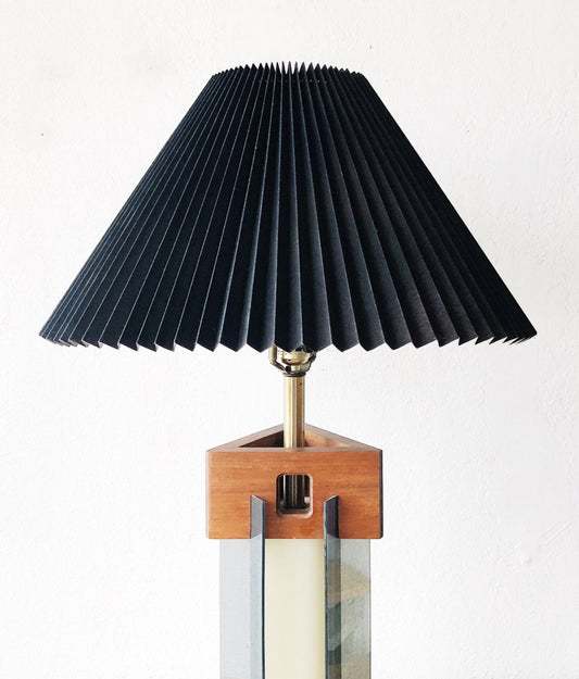 MCM Lucite and Teak Lamp with Nightlight