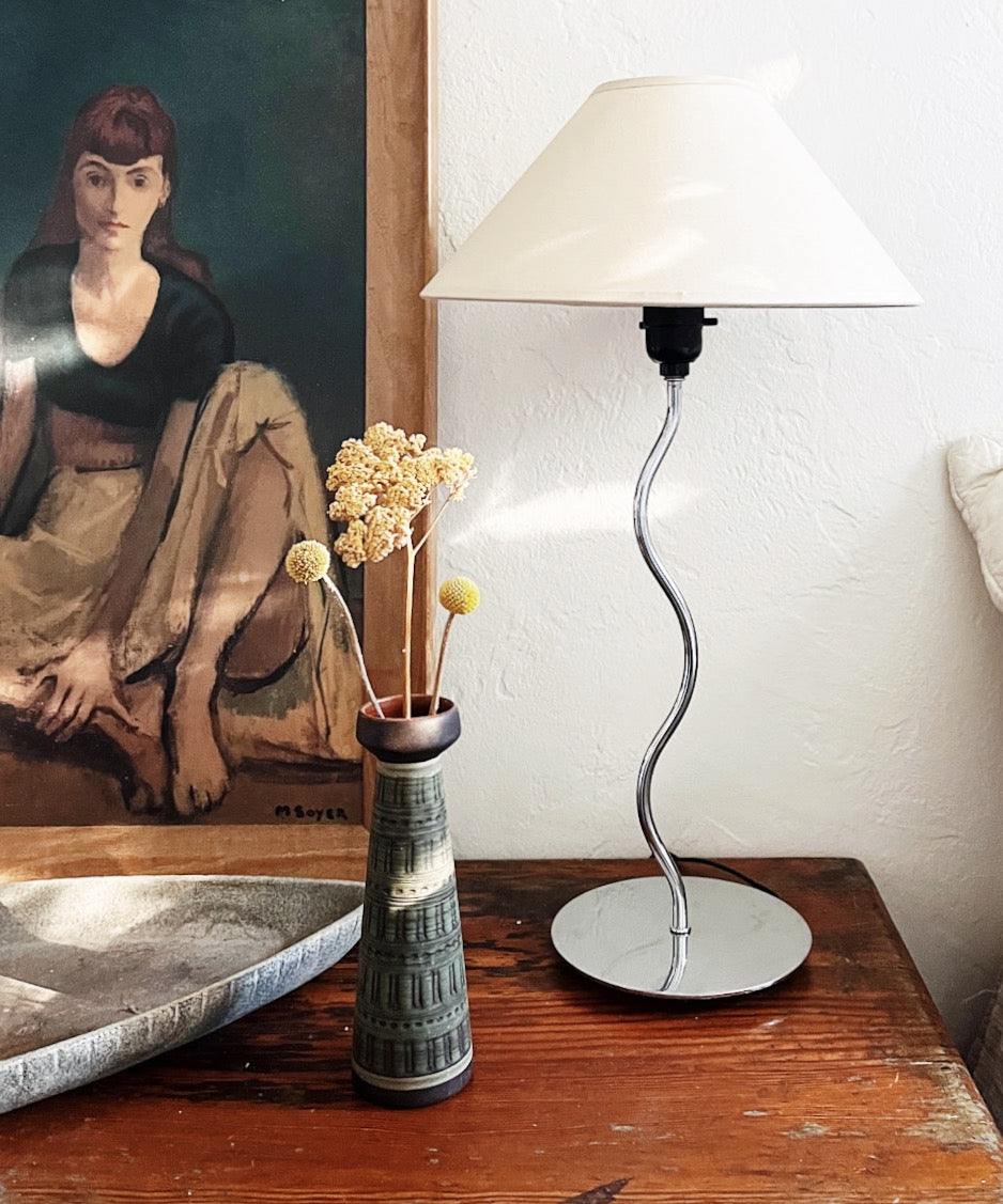 Vintage Chrome Squiggle Lamp