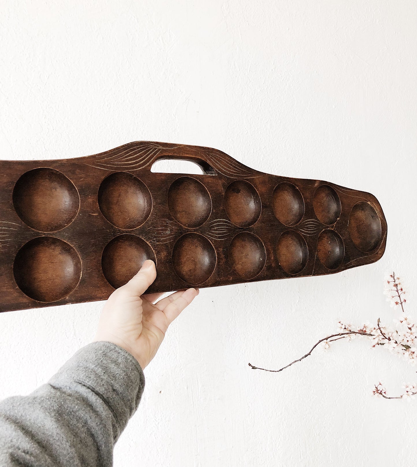 Giant Carved Mancala Board
