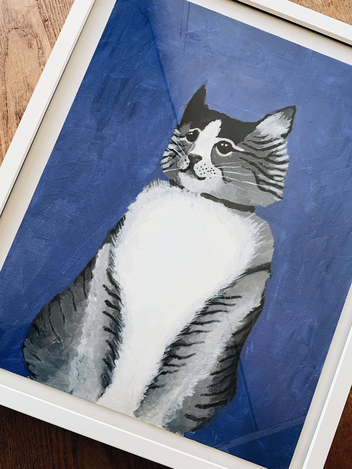 Framed Kitty Painting