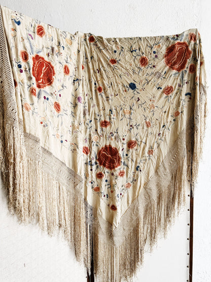 Antique Embroidered Silk Textile