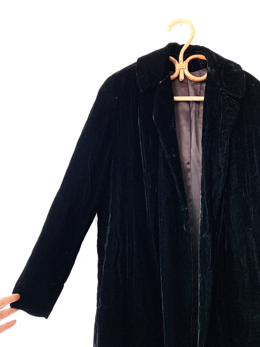 1940’s Black Velvet Duster