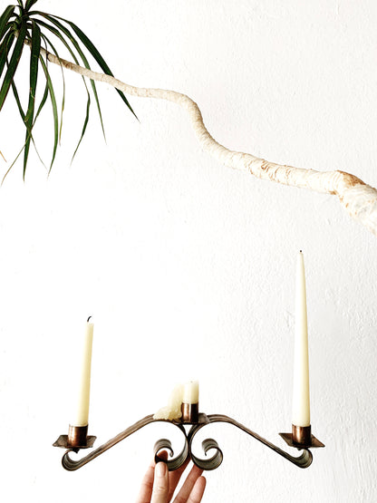 Vintage Handmade Copper Candelabra