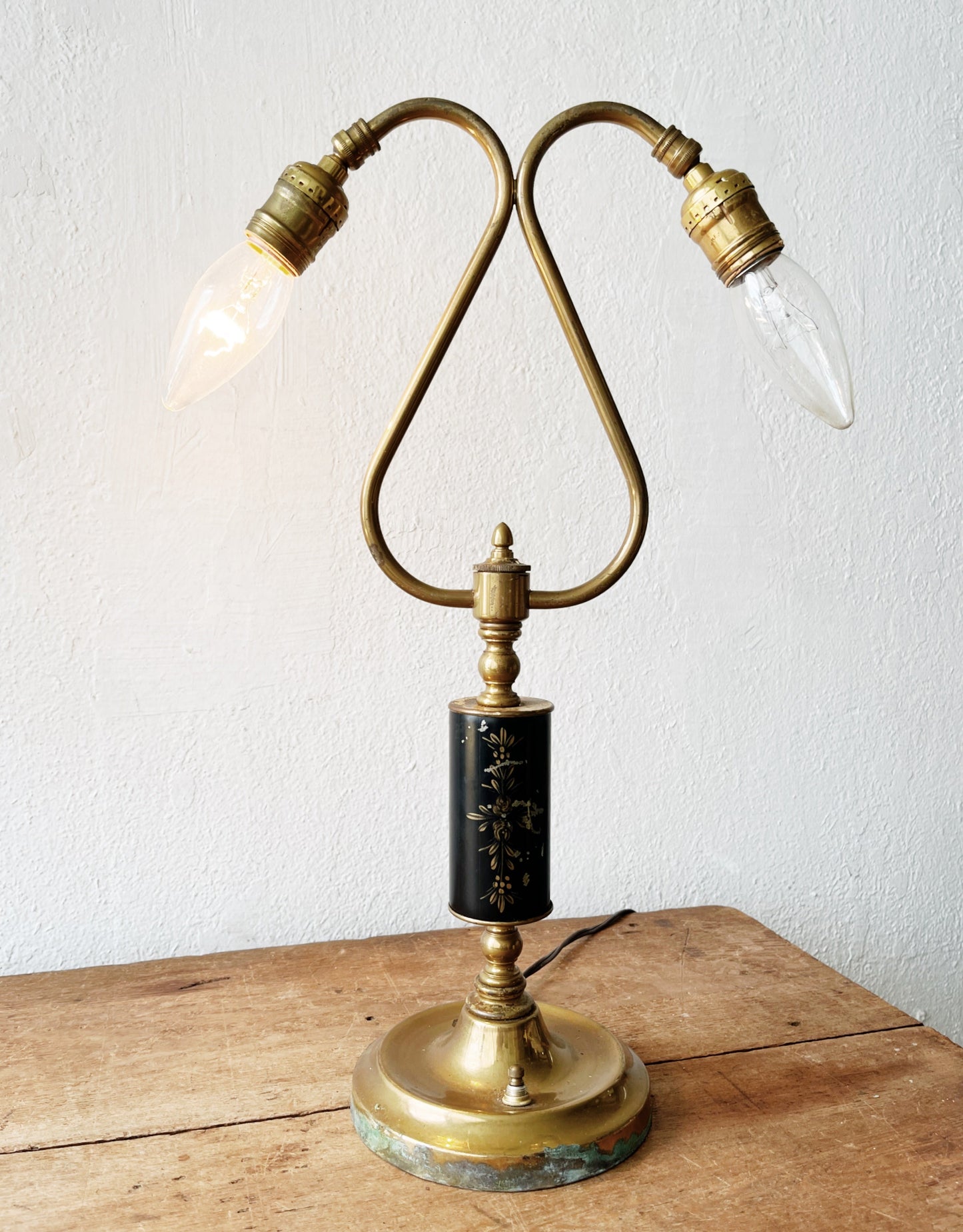 Antique Enameled Lamp