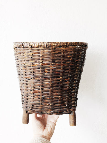 Vintage Footed Planter Basket