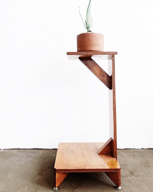 Handmade Wood Double Plant Stand