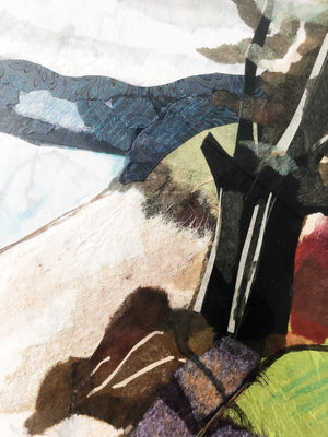 Contemporary Original Paper Collage Landscape