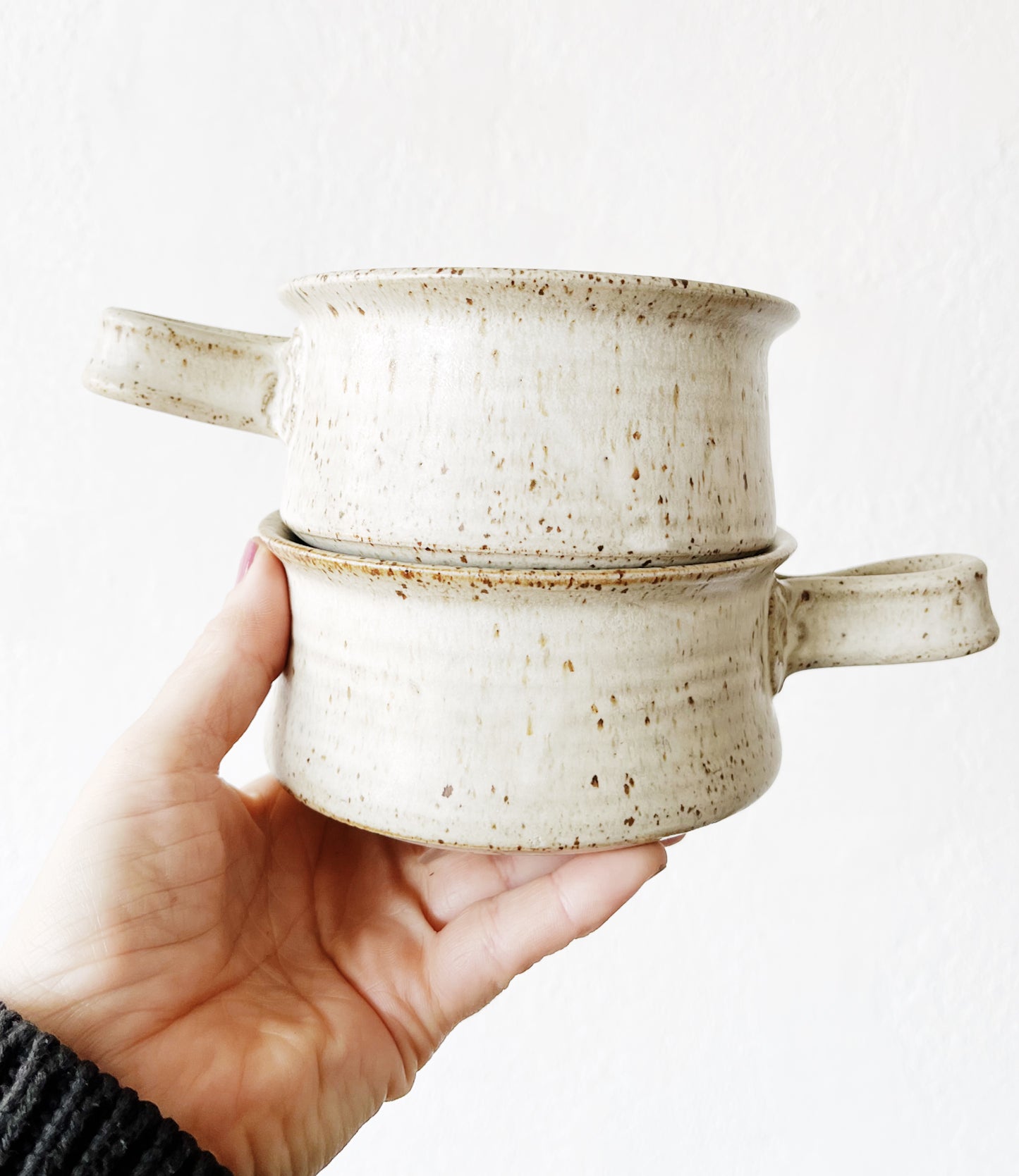 Handmade Stoneware Bowl Pair