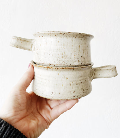 Handmade Stoneware Bowl Pair
