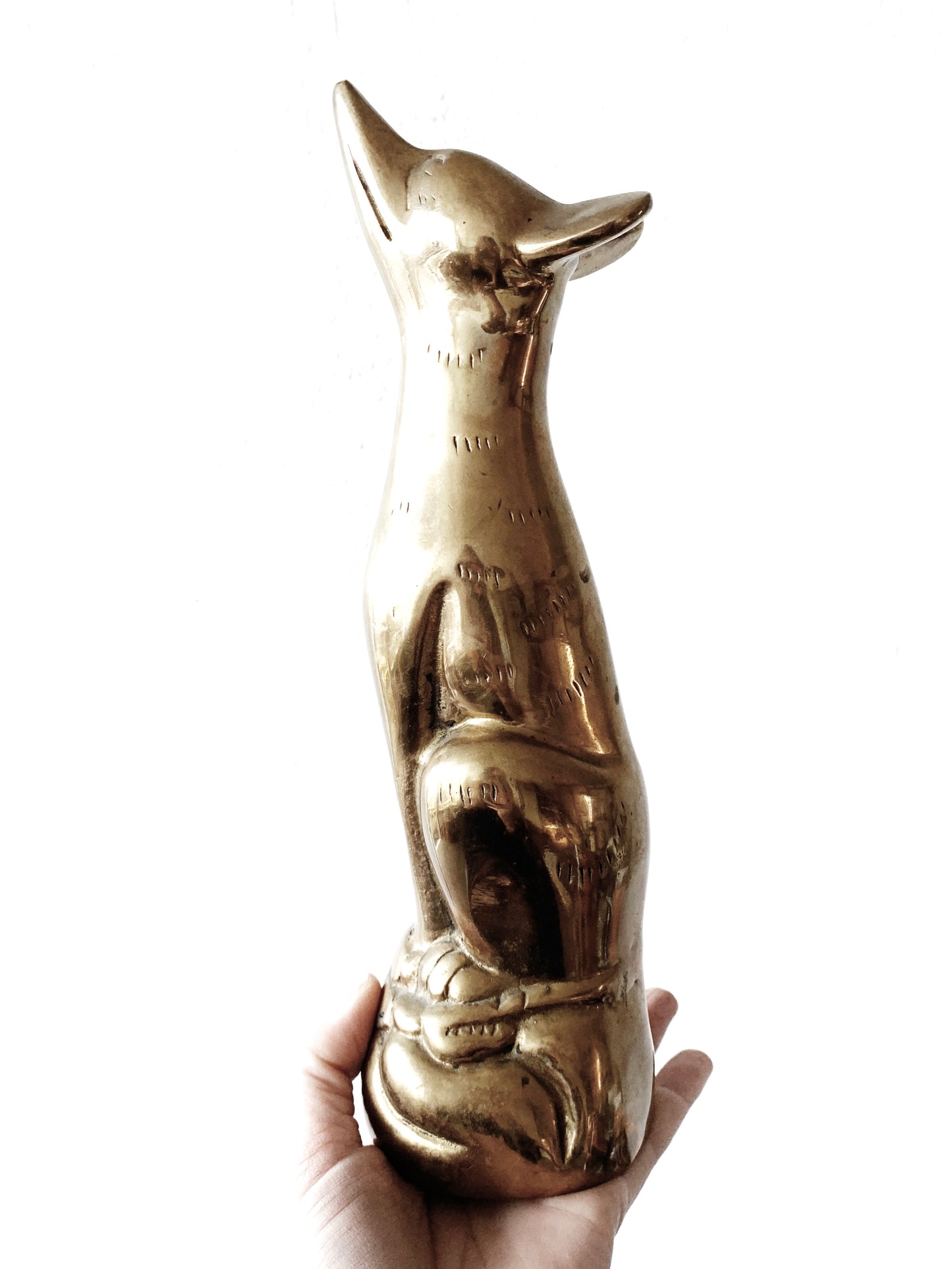 Mid Century Weighty Brass Statue