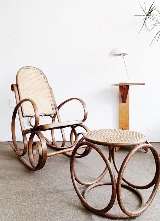 Vintage Bentwood Thonet Style Ottoman