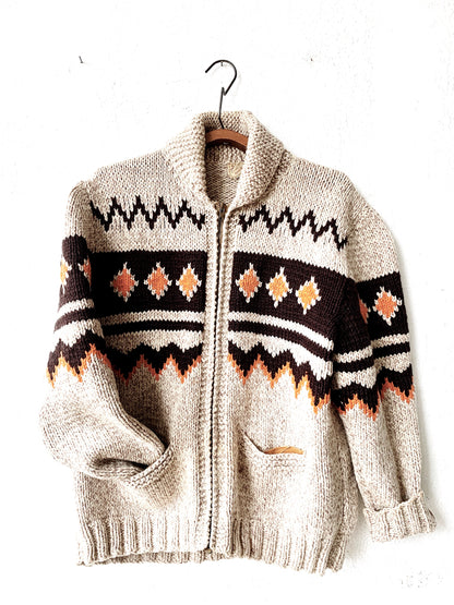 Vintage Hand Knit Cowichan Style Sweater
