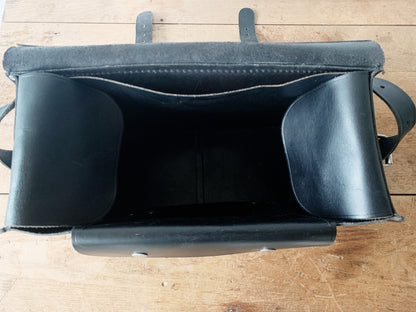 Large Black Leather Camera Bag or Satchel