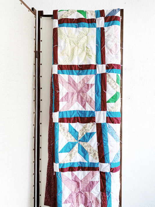 Large Vintage Cotton Star Quilt