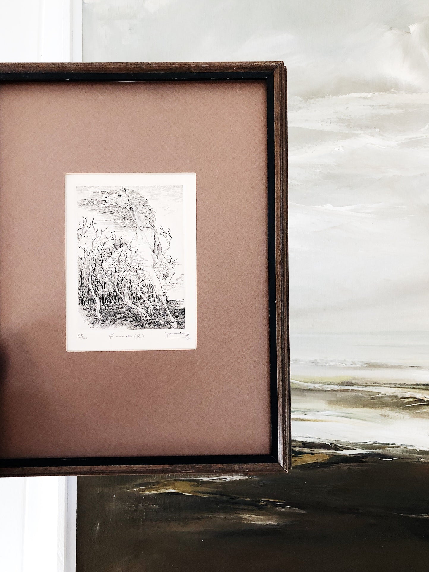 Original Wild Horse Etching