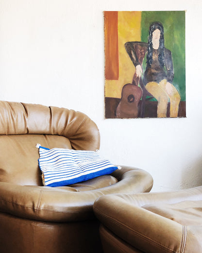 Vintage Naugahyde Oversized Chair and Ottoman