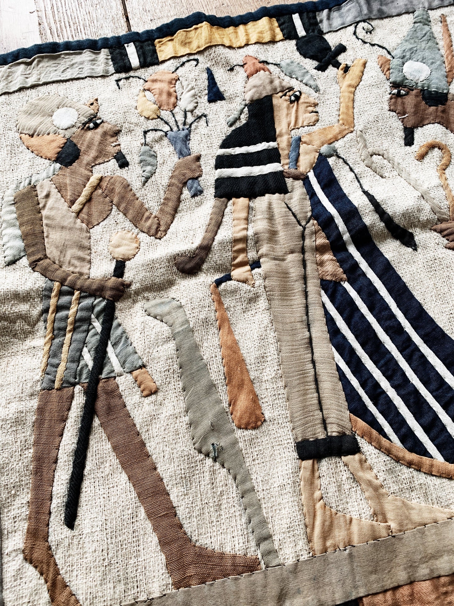 Vintage Art Deco Egyptian Revival Tapestry