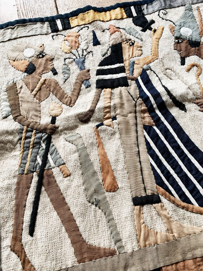 Vintage Art Deco Egyptian Revival Tapestry