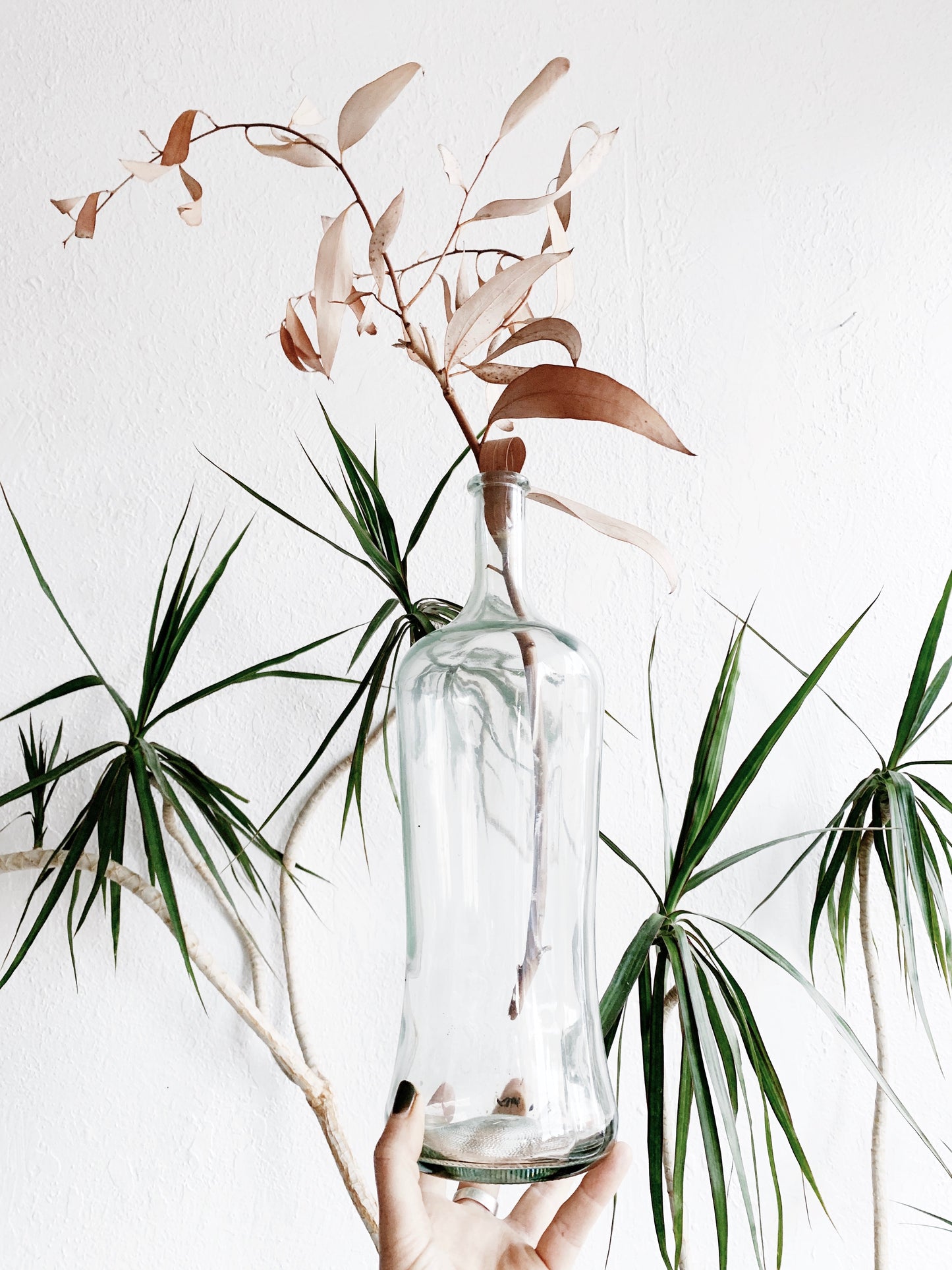Large Vintage Glass Bottle Vase