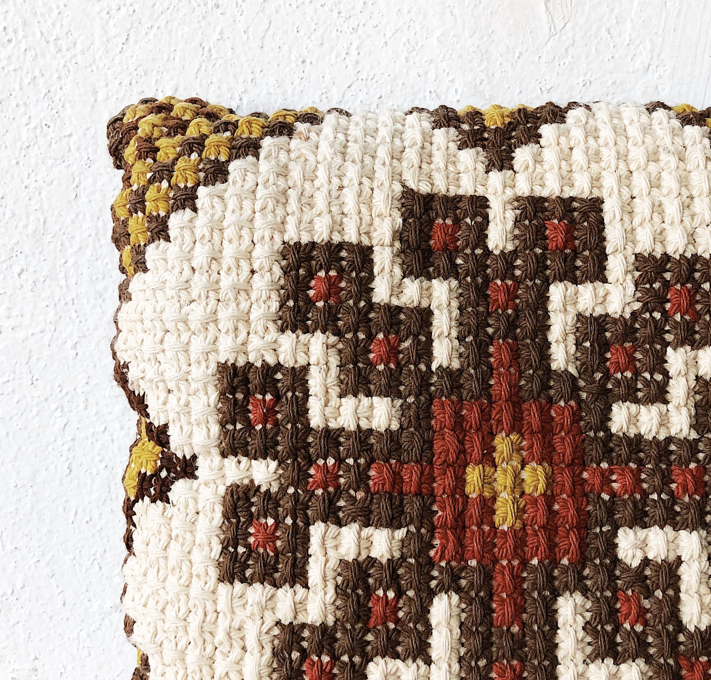 Vintage Cross Stitched Folk Pillow
