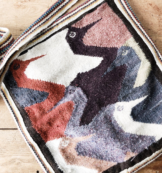 Vintage Peruvian Folk Wool Tote