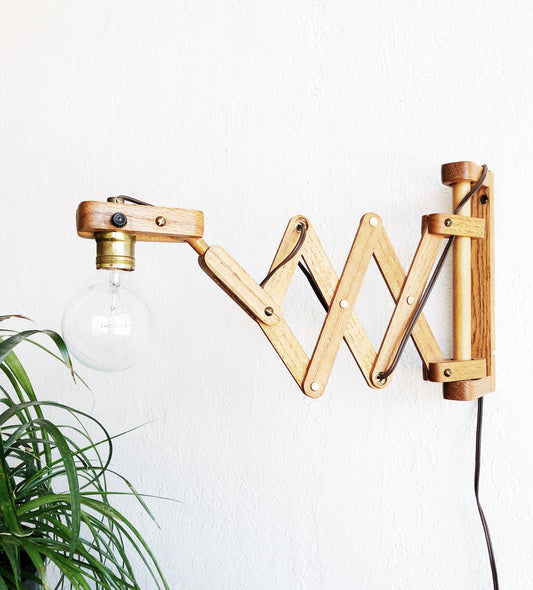 Vintage Handmade Accordion Lamp