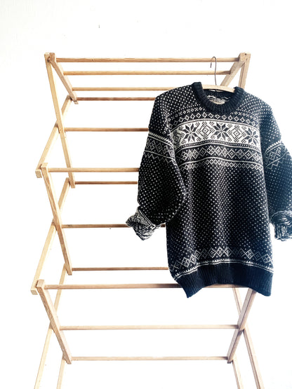 Tall Vintage Collapsible Wood Drying Ravk