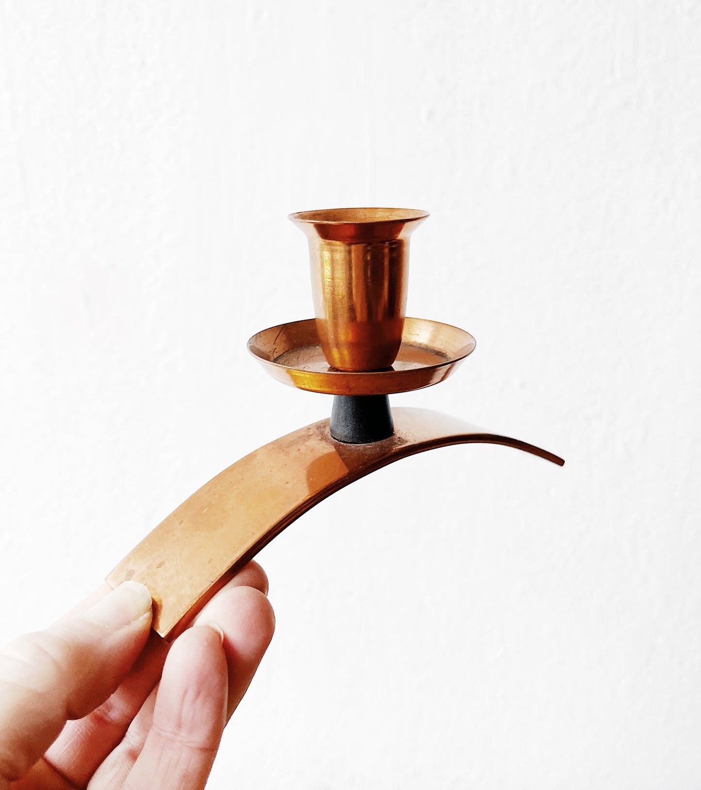 Modernist Copper Candle Holders