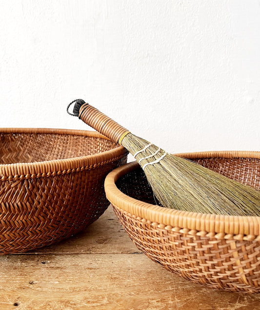 Vintage Nesting Baskets and Broom