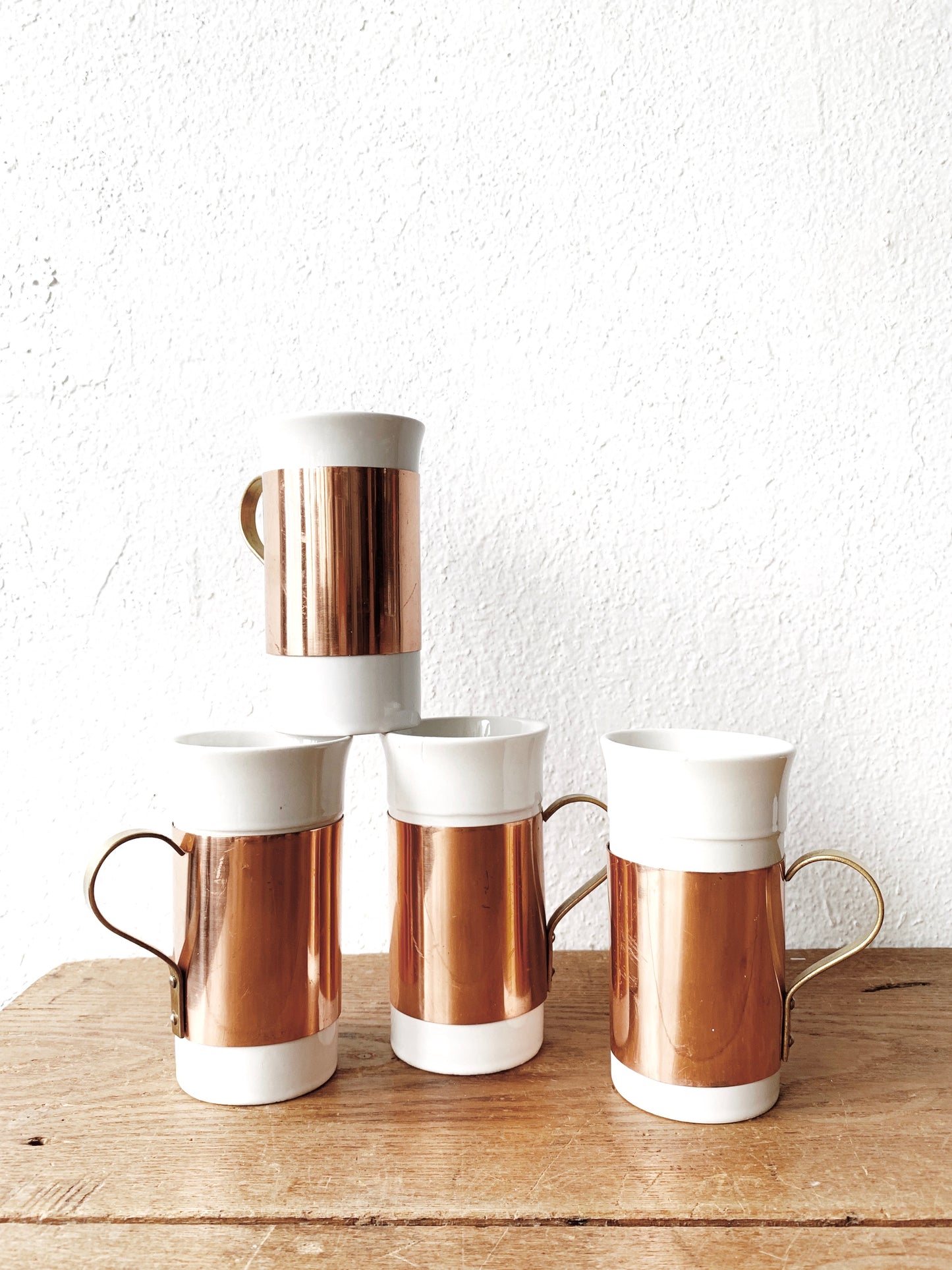 Ceramic Tumblers with Copper and Brass
