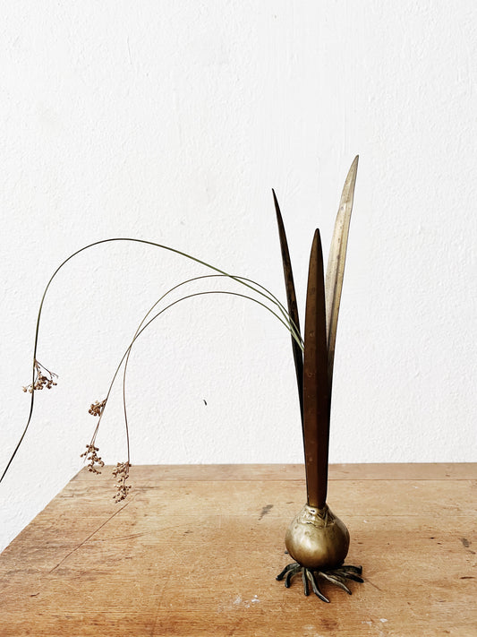 Vintage Aged Bronze Bud Vase