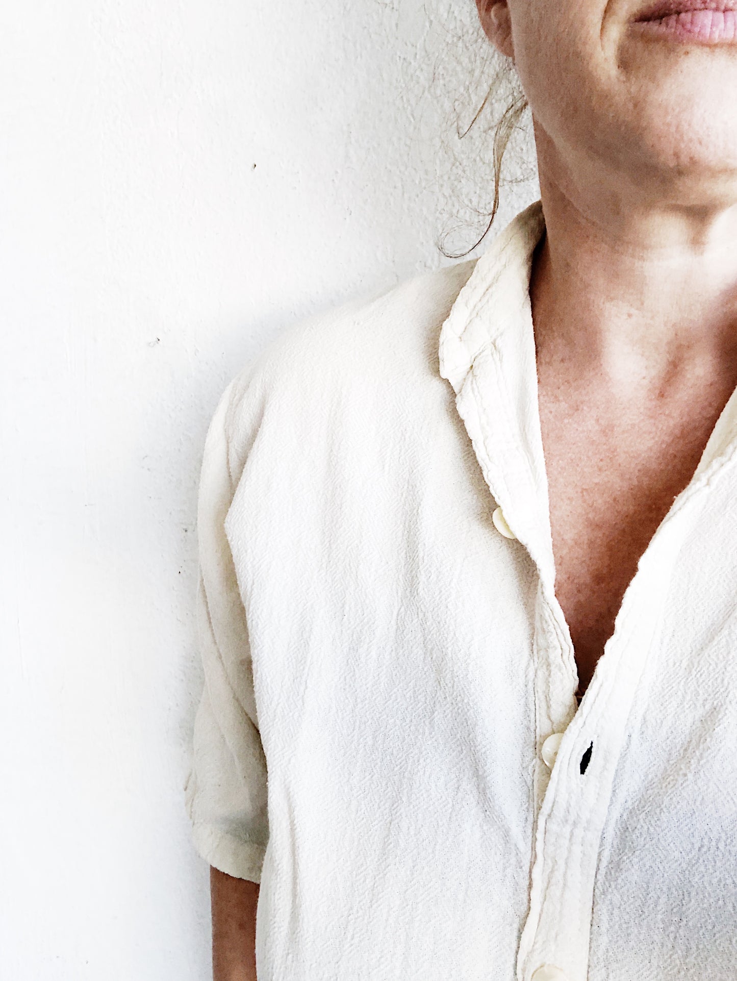 Vintage Unbleached Cotton Gauze Top