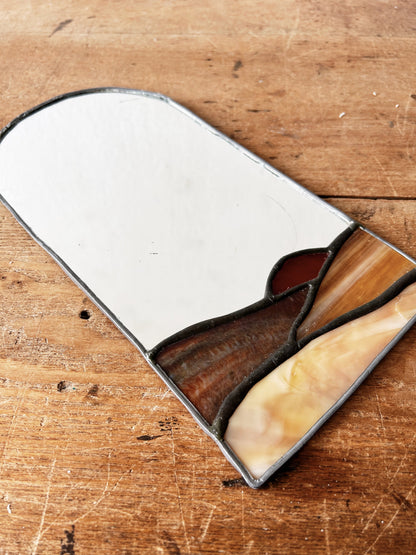 Vintage Stained Glass Mirror