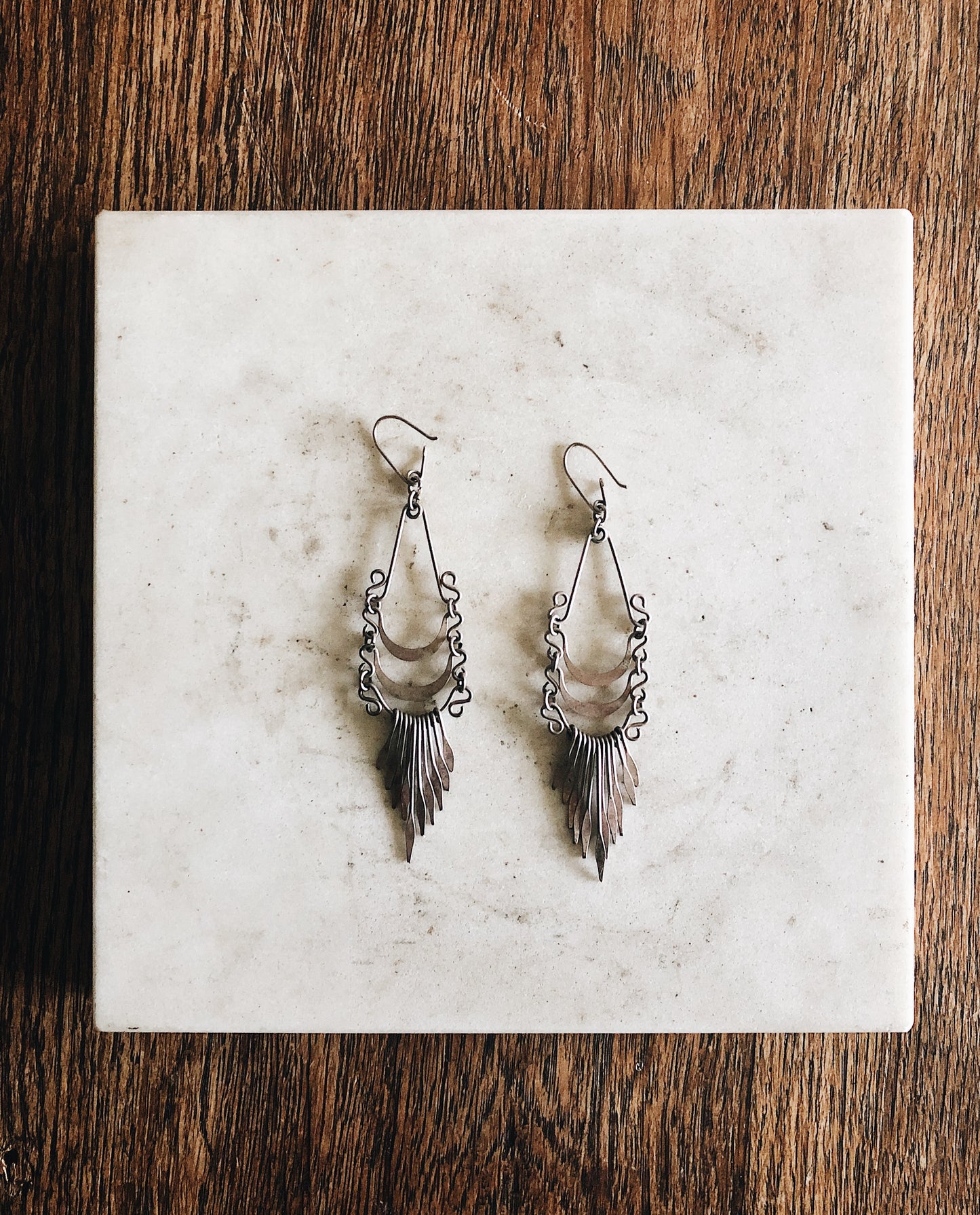 Vintage Silver Fringe Earrings