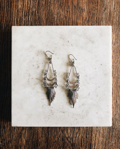 Vintage Silver Fringe Earrings