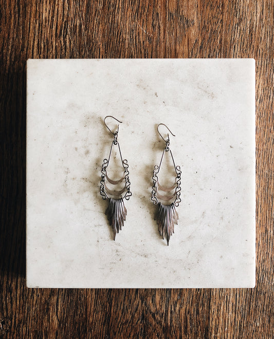 Vintage Silver Fringe Earrings