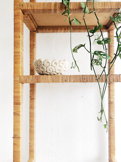 Vintage Bamboo Wrapped Shelf