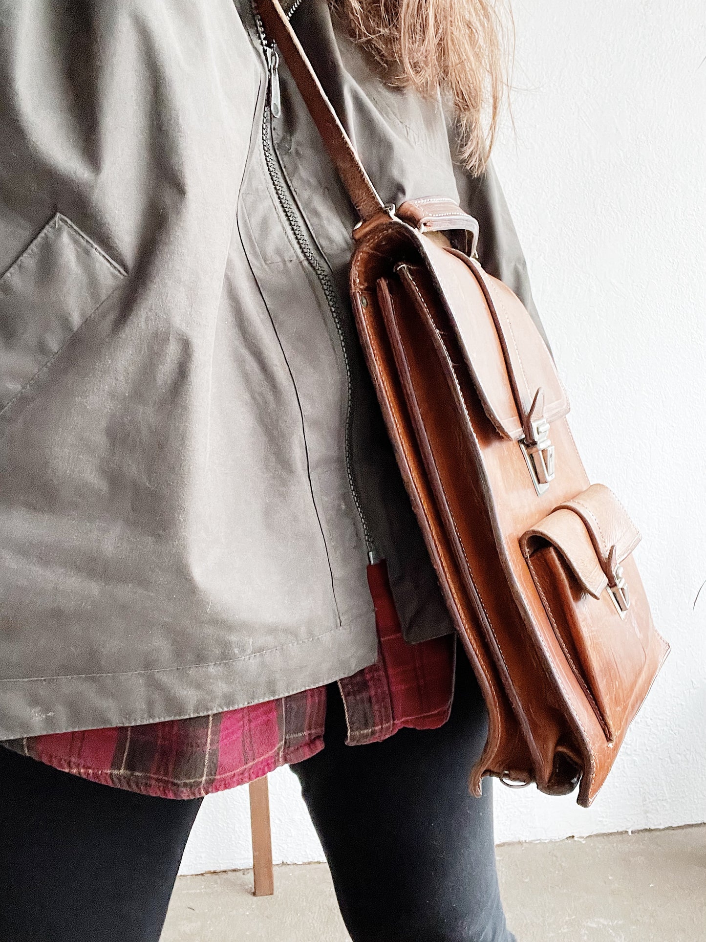 Vintage Leather Cross Body Satchel
