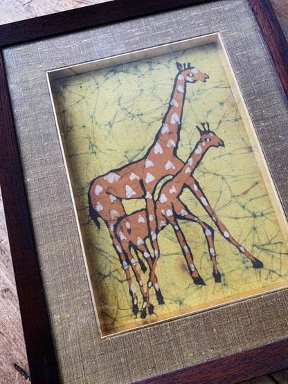 Mid Century Framed Batik Art
