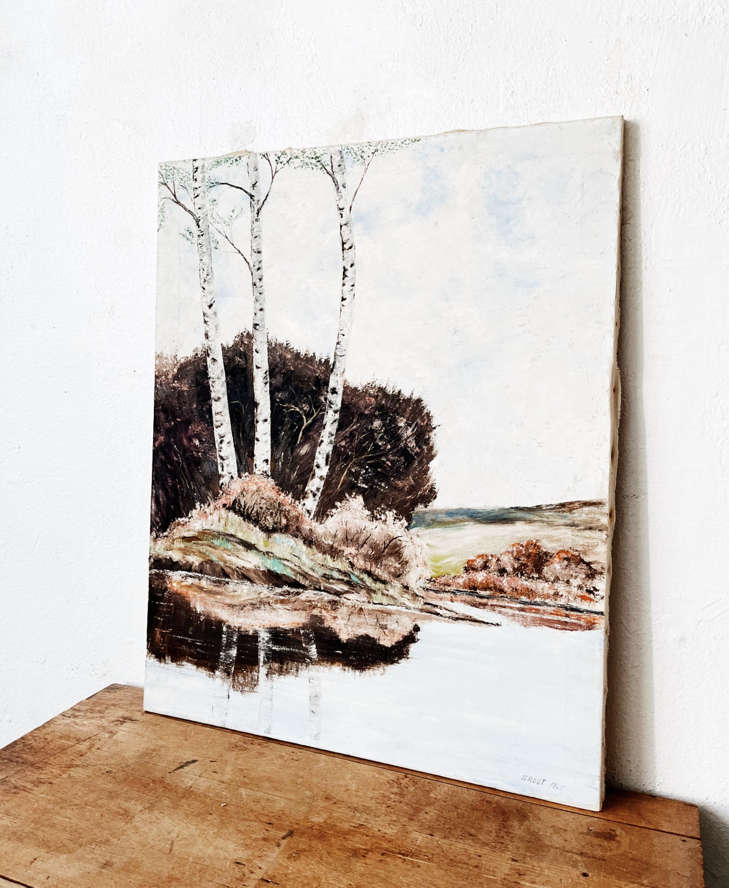 Large Vintage Landscape Painting