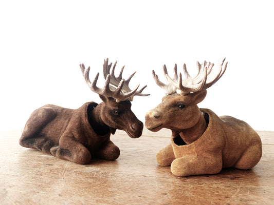 Vintage Flocked Moose