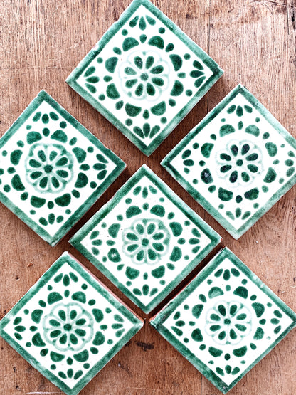 Vintage Hand Painted Mexican Tiles