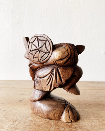 Carved Wood Prosperity Buddha