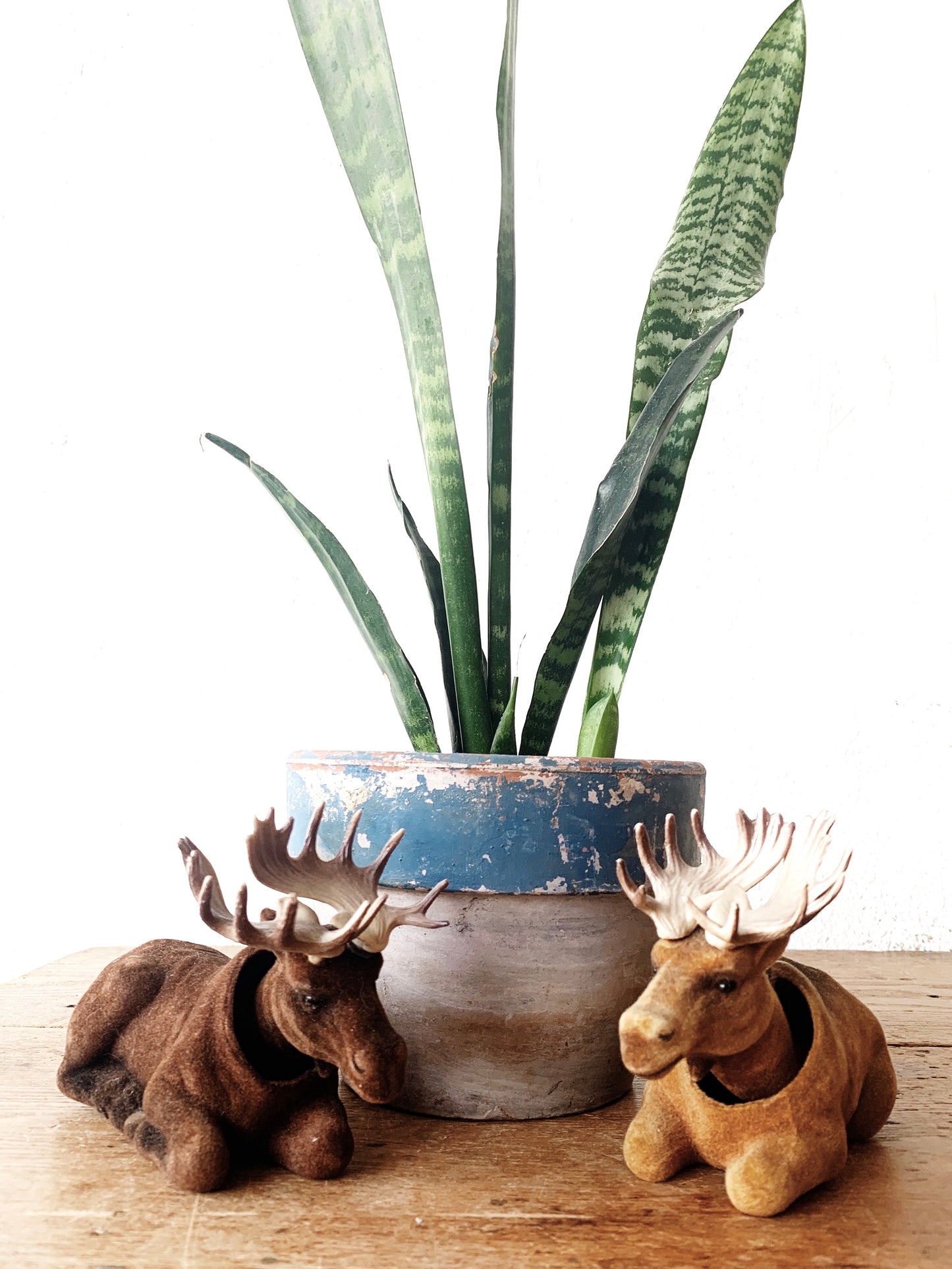 Vintage Flocked Moose