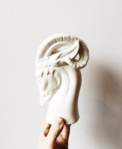 Vintage Ceramic Aires Ram Bust