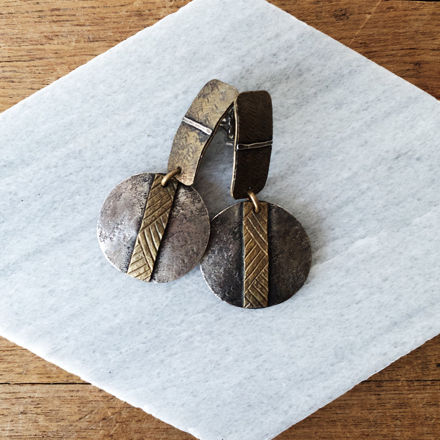 Vintage Mixed Metal M. Baer Earrings