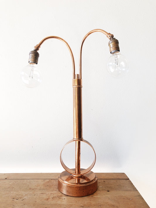 Vintage Copper Double Lamp