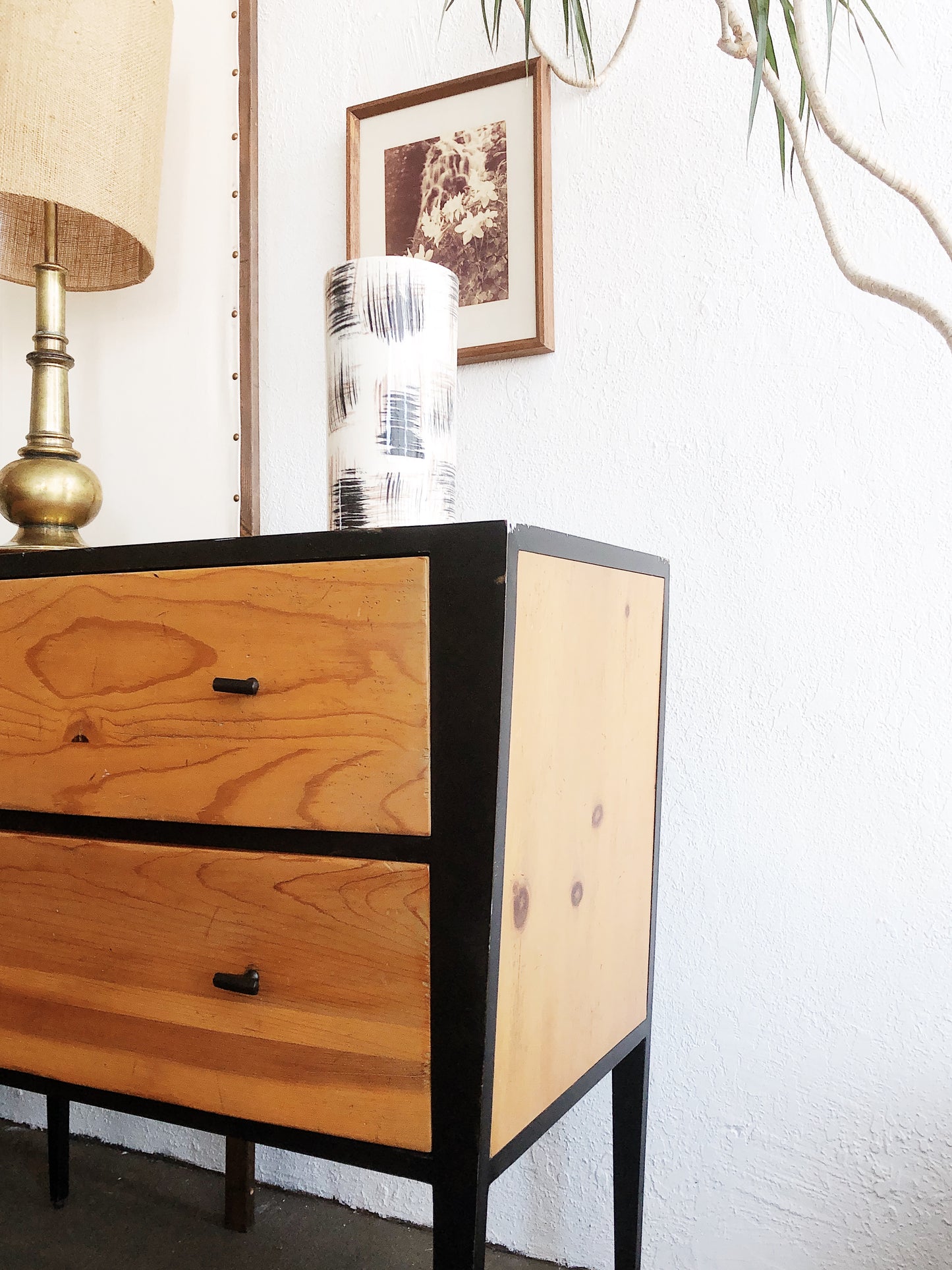 Vintage Metal and Wood Dresser / Buffet
