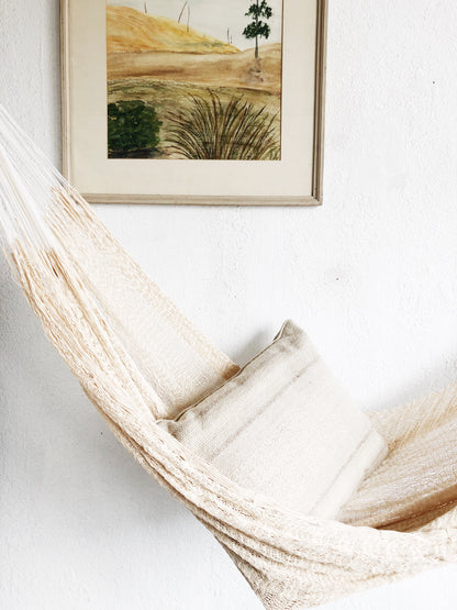 Vintage Cotton Net Hammock and Pillow