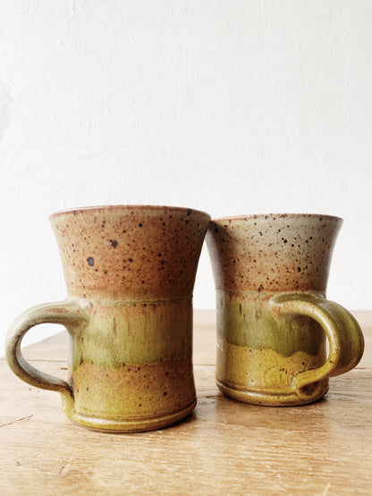 RESERVED Vintage Pottery mug Pair